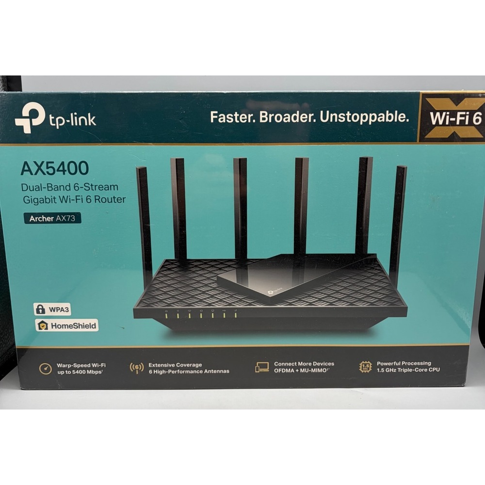 TP-Link Archer AX73 Dual-Band 6 Stream Gigabit Wi-Fi 6 Router AX5400 - Sealed